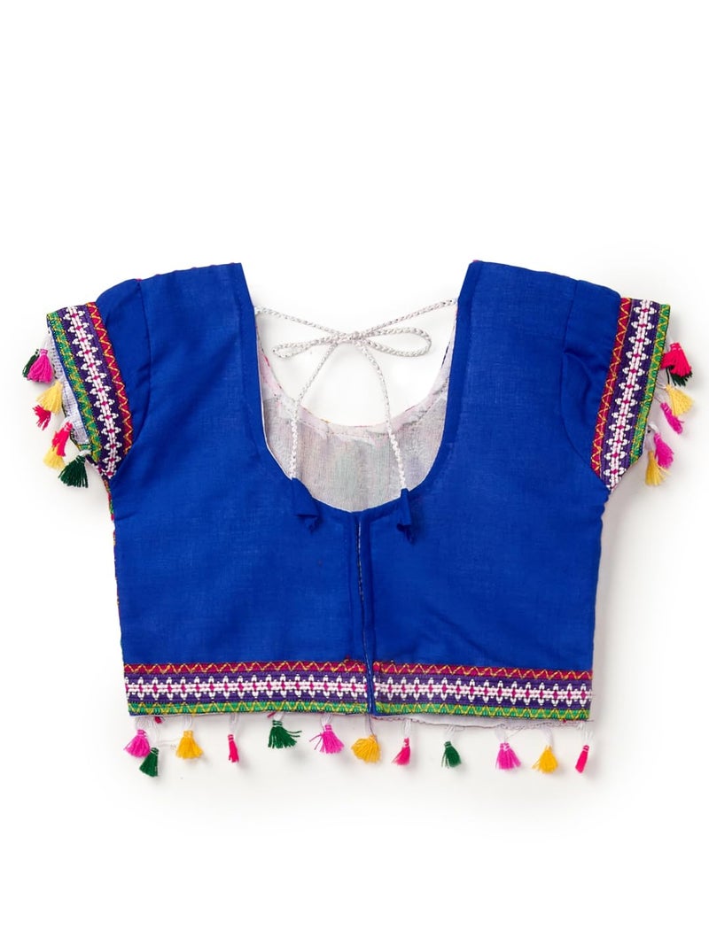 Banjara India Kutchi Emboidered Girls Chaniya Choli with Dupatta (CC DROP) - BLUE (12 (6-12 Months)) - Image 5