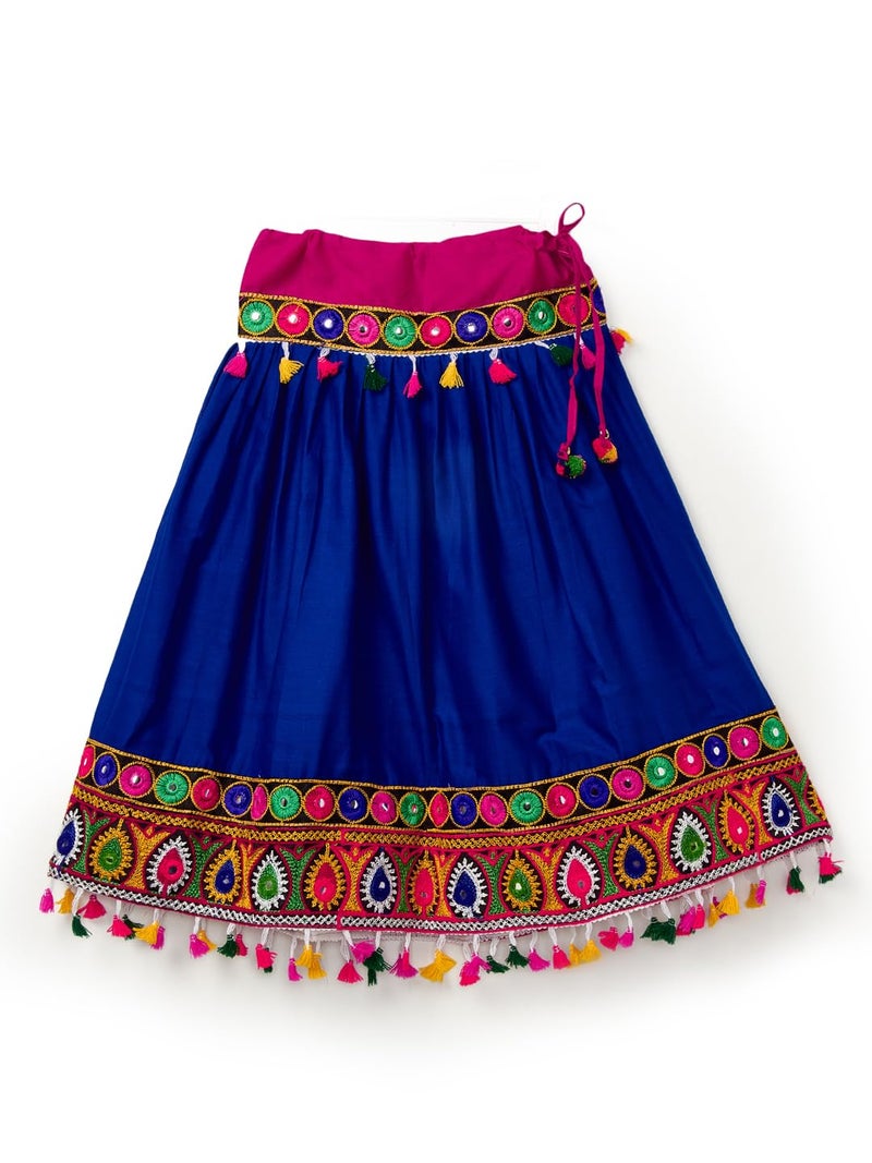 Banjara India Kutchi Emboidered Girls Chaniya Choli with Dupatta (CC DROP) - BLUE (12 (6-12 Months)) - Image 3