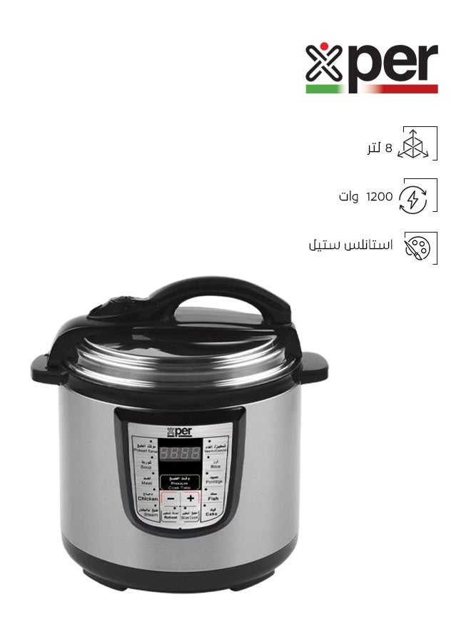 XPER Electric Pressure Cooker - 1200 Watt - 8 Liters - XPC-1101-208L - Image 1