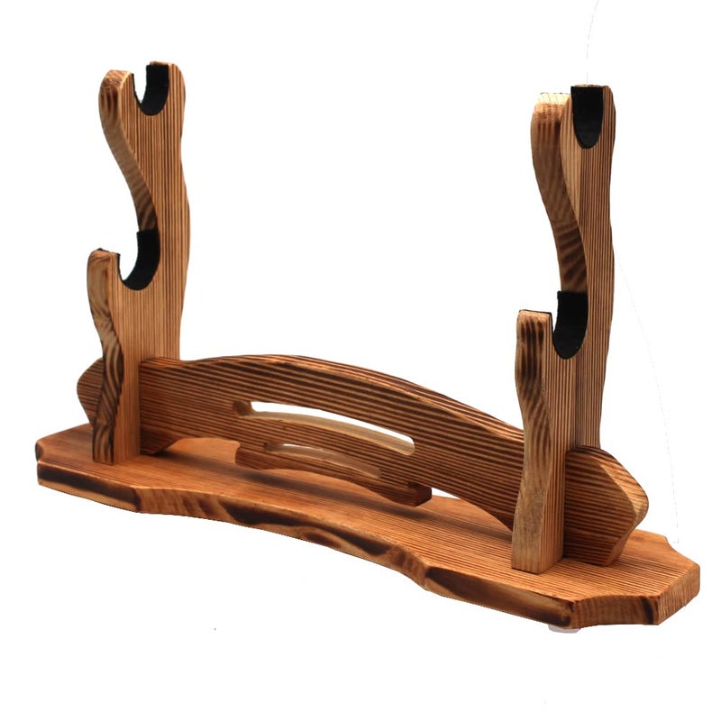BiJun BiJun Sword Stand Katana Holder Katana Stand Lightsaber Stand Samurai Sword Holder Stand Rack Display Wall Mounted Hook for Katana Wakizashi Tanto Support All Swords 2 Tiers