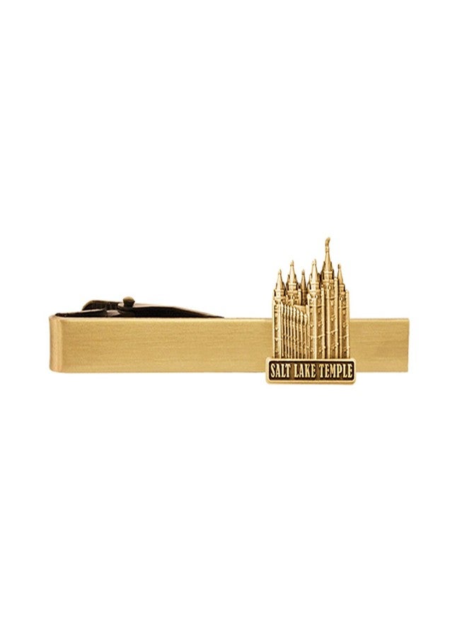 Ringmasters LDS Salt Lake City Utah Temple Gold Steel Tie Bar - Tie Clip - Priesthood Gift, LDS Missionary, Tie Clip - Image 1