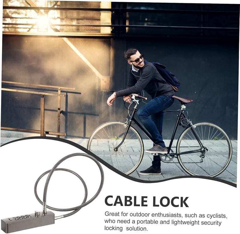 Resettable Combination Cable Lock for Luggage Bicycles Helmets Portable Travel Security - Image 4
