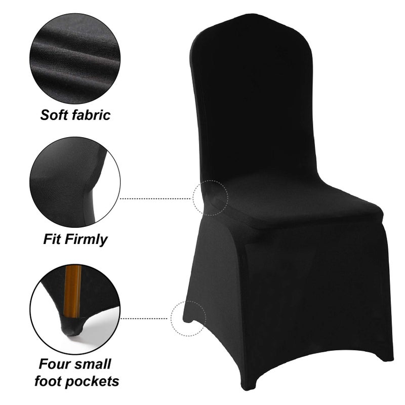 Ascoza Ascoza 20 Pack Black Spandex Chair Covers for High Back Chairs in Stretch Washable Fabric for Wedding  Party Holidays Celebration and Other Special Events - Image 4
