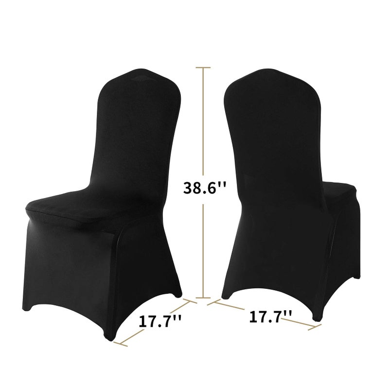 Ascoza Ascoza 20 Pack Black Spandex Chair Covers for High Back Chairs in Stretch Washable Fabric for Wedding  Party Holidays Celebration and Other Special Events - Image 2