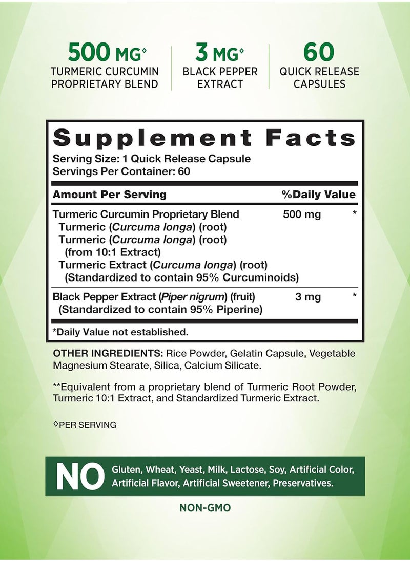 Nature's Truth Turmeric Curcumin Complex 500 Mg Plus Black Pepper Extract 60 Count  - Image 3