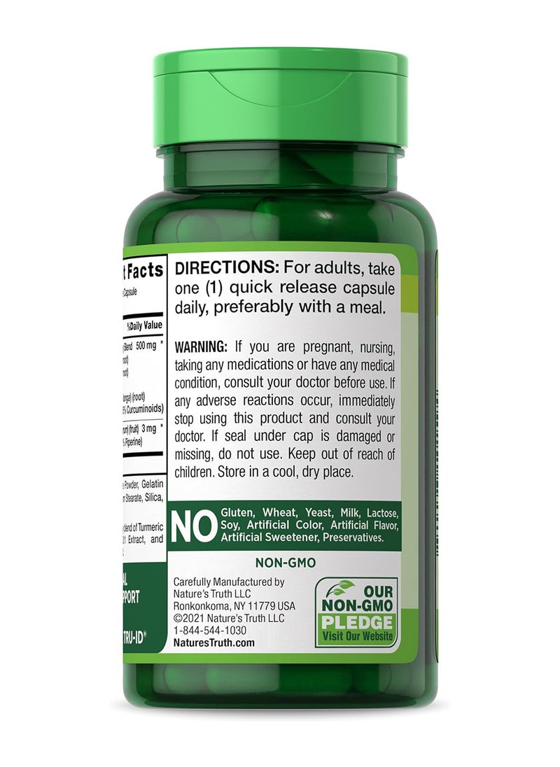 Nature's Truth Turmeric Curcumin Complex 500 Mg Plus Black Pepper Extract 60 Count  - Image 2