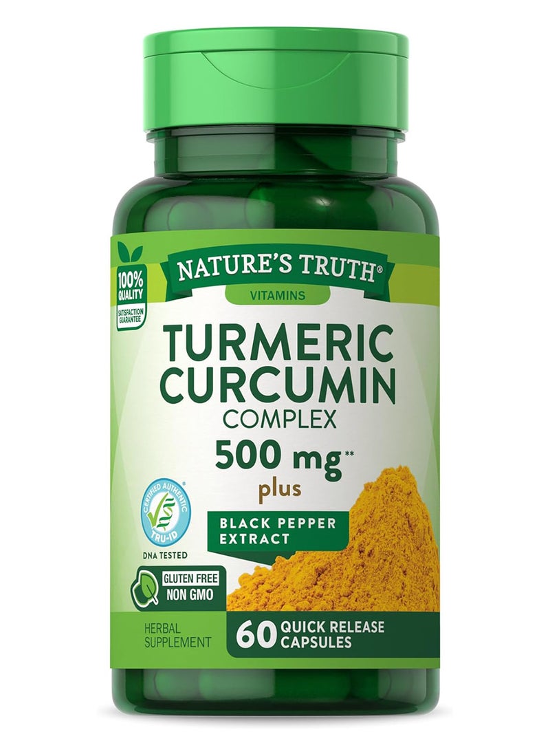 Nature's Truth Turmeric Curcumin Complex 500 Mg Plus Black Pepper Extract 60 Count  - Image 1