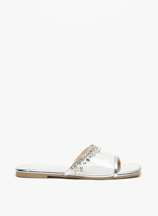 فلورا بيلا من شو إكسبرس Women's Embellished Slip-On Slide Sandals Ramadan Collection