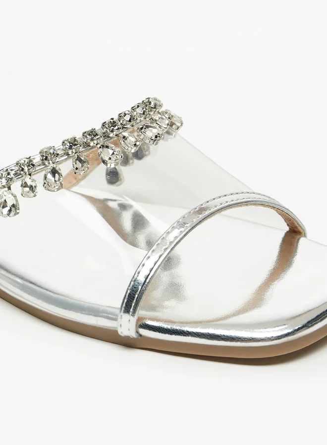 فلورا بيلا من شو إكسبرس Women's Embellished Slip-On Slide Sandals Ramadan Collection