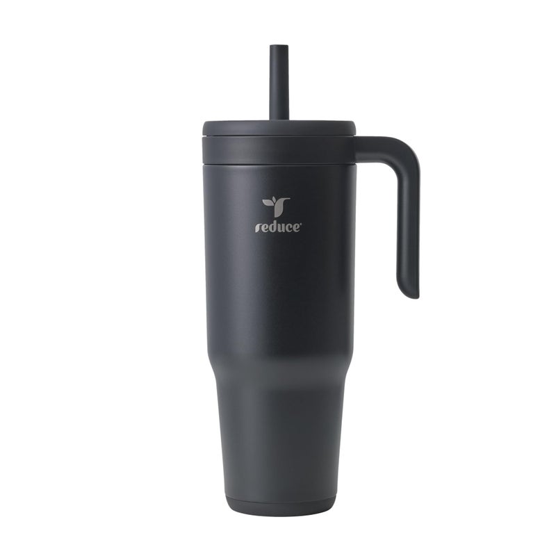 REDUCE Chiller Vacuum Insulated 40 oz Tumbler with Spill-Proof Silicone Straw - Sustainable Tritan Lid with Water Intake Markers - Soft Sit Base Travel Mug - Dishwasher Safe - Phantom - Image 1