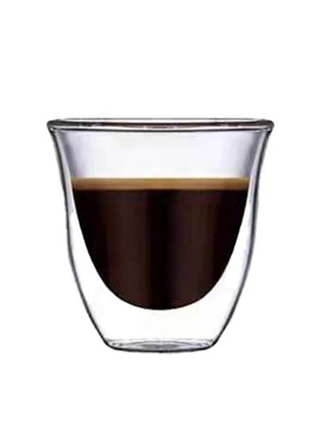 بيوينتي فنجان قهوة زجاجي فنجان شاي 4 عبوات لقهوة الاسبريسو 80 مل - Image 5