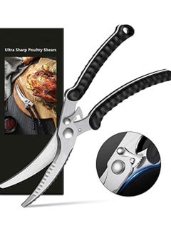 Kitchen Scissors - Heavy Duty Utility Come Apart Kitchen Shears for  Chicken, Meat, Food, Vegetables - 9.25 Inch Long Black & Red