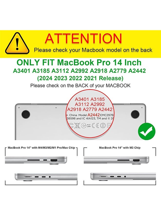 MacBook Pro 14.2 Inch Case Compatible with Laptop 2025 2024 2023 2022 2021 M4 M3 M2 M1, Transparent Matte Hard Cover Fit Model A2918/A2992/A2779/A2442/A3112/A3185/A3401 - Image 2