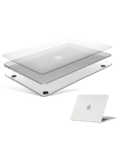 M3 MacBook Pro 14.2 inch Case 2024/2023/2021, Matte Cover Fit Model A2918/A2992/A2779/A2442/M2/M1, Soft Plastic Laptop Hard Shell Case with TPU Keyboard Cover& Webcam Cover & OTG Adapter, Clear
