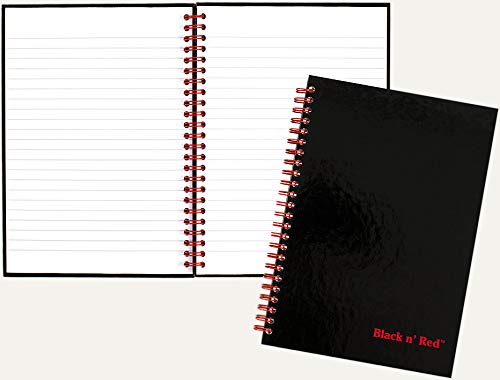 Black n' Red Twin Spiral Hardcover Notebook, Medium, Black/Red, 70 Ruled Sheets, Pack of 6 (L67000) - Image 5