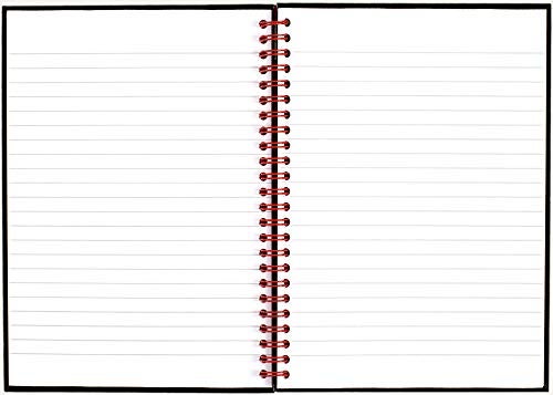 Black n' Red Twin Spiral Hardcover Notebook, Medium, Black/Red, 70 Ruled Sheets, Pack of 6 (L67000) - Image 2