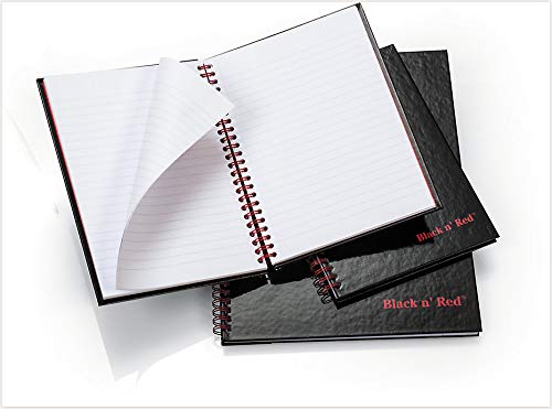 Black n' Red Twin Spiral Hardcover Notebook, Medium, Black/Red, 70 Ruled Sheets, Pack of 6 (L67000) - Image 3