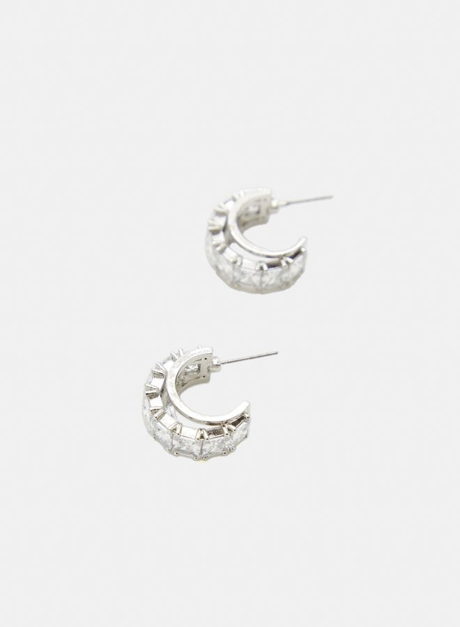 FOREVER 21 CZ Hoop Earrings  - Image 2