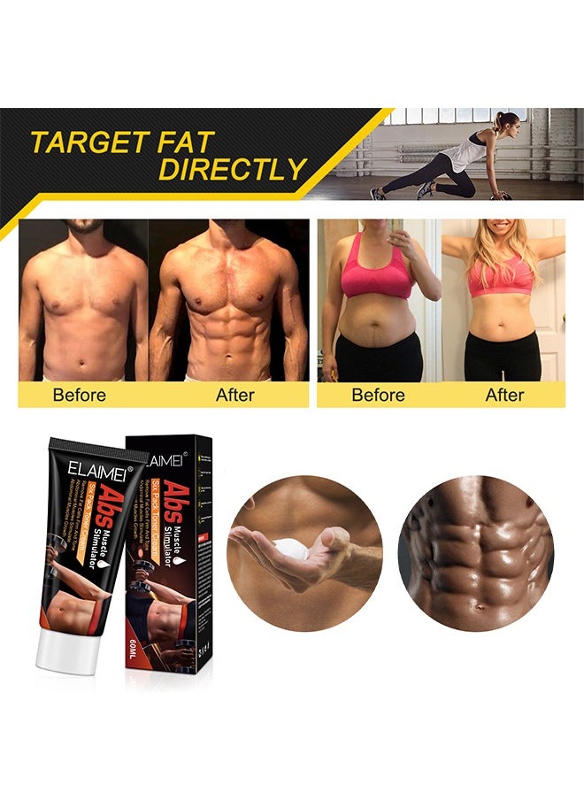 Elaimei - Abs Toner Cream- Fat Burning Cream for Belly, Slim Shaping Workout Enhancer Gel for Women and Men, Tummy Slimming Cream &Cellulite Treatment for Thighs, Legs, Abdomen, Arms and Buttocks - Image 1
