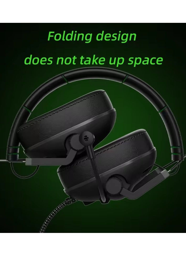 Beva A100 Wired Headphones with AUX Pin Port Virtual Channel with Microphone ENC Noise Cancelling Gaming Headset