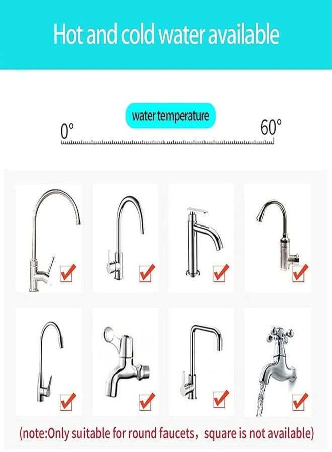Cospex Portable Faucet Water Filters Booster Shower Kitchen Water Filter Tap Head 360 Degree Retractable Rotating Splash Proof Faucet End Extension Hose (Single Layer Water Filter Tap - Image 5