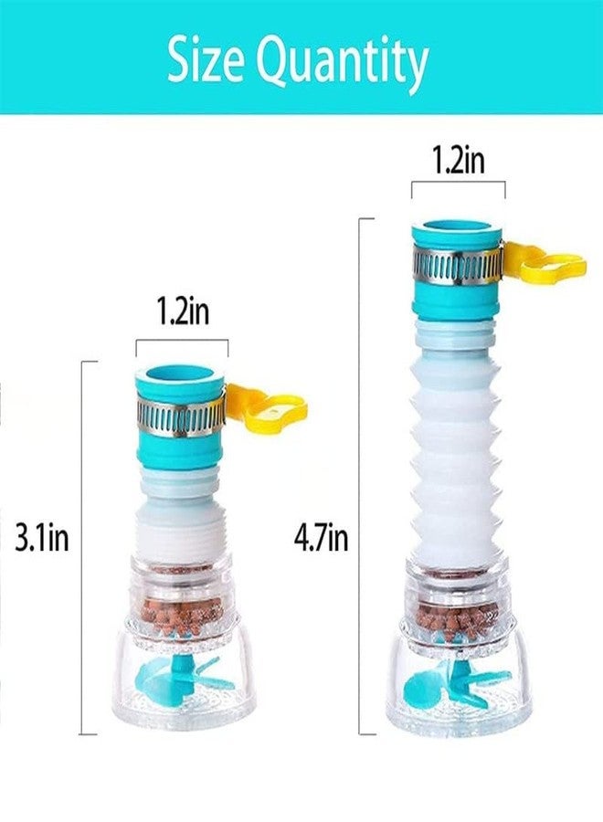 Cospex Portable Faucet Water Filters Booster Shower Kitchen Water Filter Tap Head 360 Degree Retractable Rotating Splash Proof Faucet End Extension Hose (Single Layer Water Filter Tap - Image 3