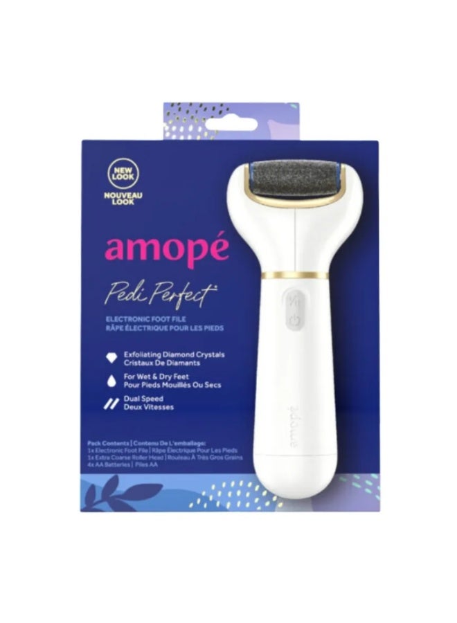 Dr. Scholl's Amope Pedi Perfect Electric Foot File, Electronic Foot Exfoliator Pedicure Tool - Image 1