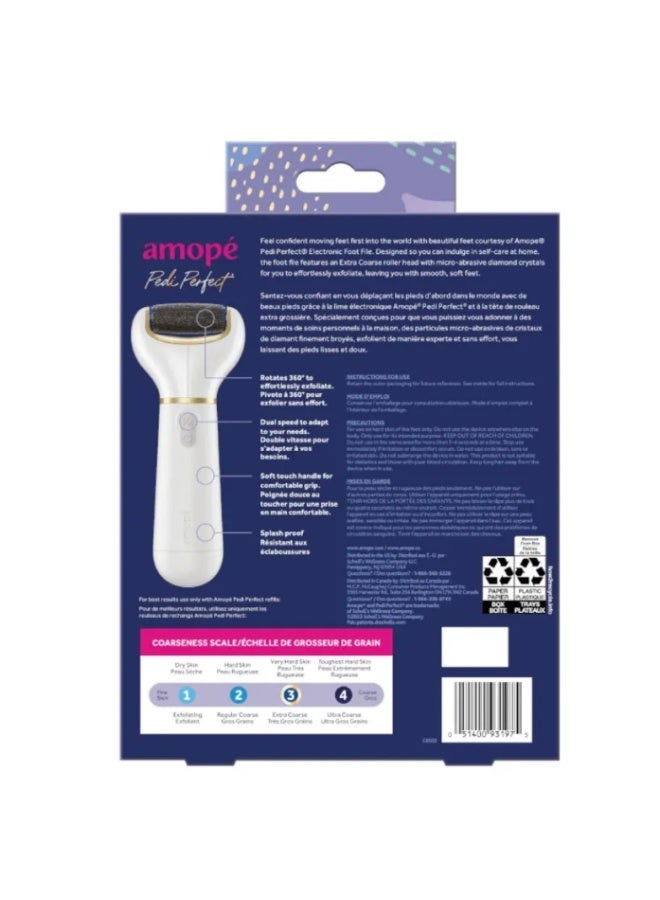 Dr. Scholl's Amope Pedi Perfect Electric Foot File, Electronic Foot Exfoliator Pedicure Tool - Image 2