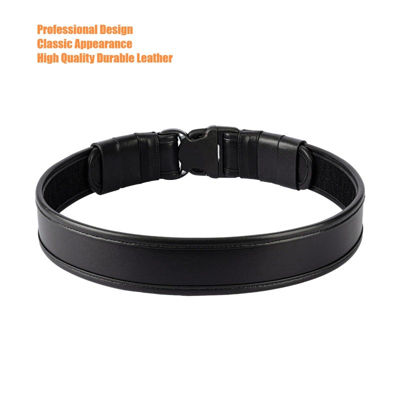 TACNEX Duty Belt w/Hook Lining Tri-Release Buckle 4 Keepers 2" Police Law Enforcement Security Outer Belt Plain Black L - Image 3