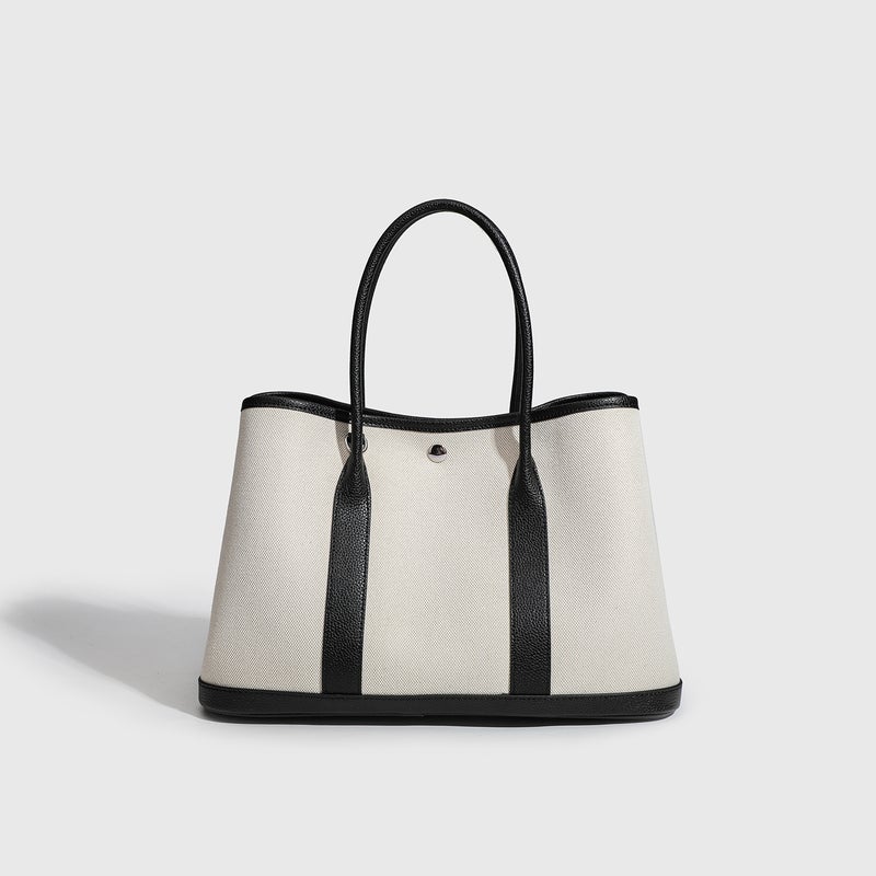 Dropshipping Style Canvas Elegant Mature Woman Business Work Clothing Garden Handbag Contrasting Color Accessible Luxury Tote Bag