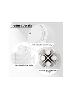 X spring And Lid Organizer 360° Rotatable Coffee Cup Dispenser With 4 Compartments Detachable Coffee Cup Holder For Countertop Breakroom Coffee Station Bar Kitchen Cabinet (White)  - Image 3
