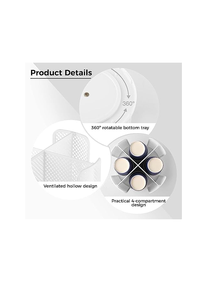 X spring منظم الأغطية القابل للدوران 360° لحامل أكواب القهوة مع 4 أقسام قابل للفصل لمحطة القهوة في المطبخ أو المكتب (أبيض) - Image 3