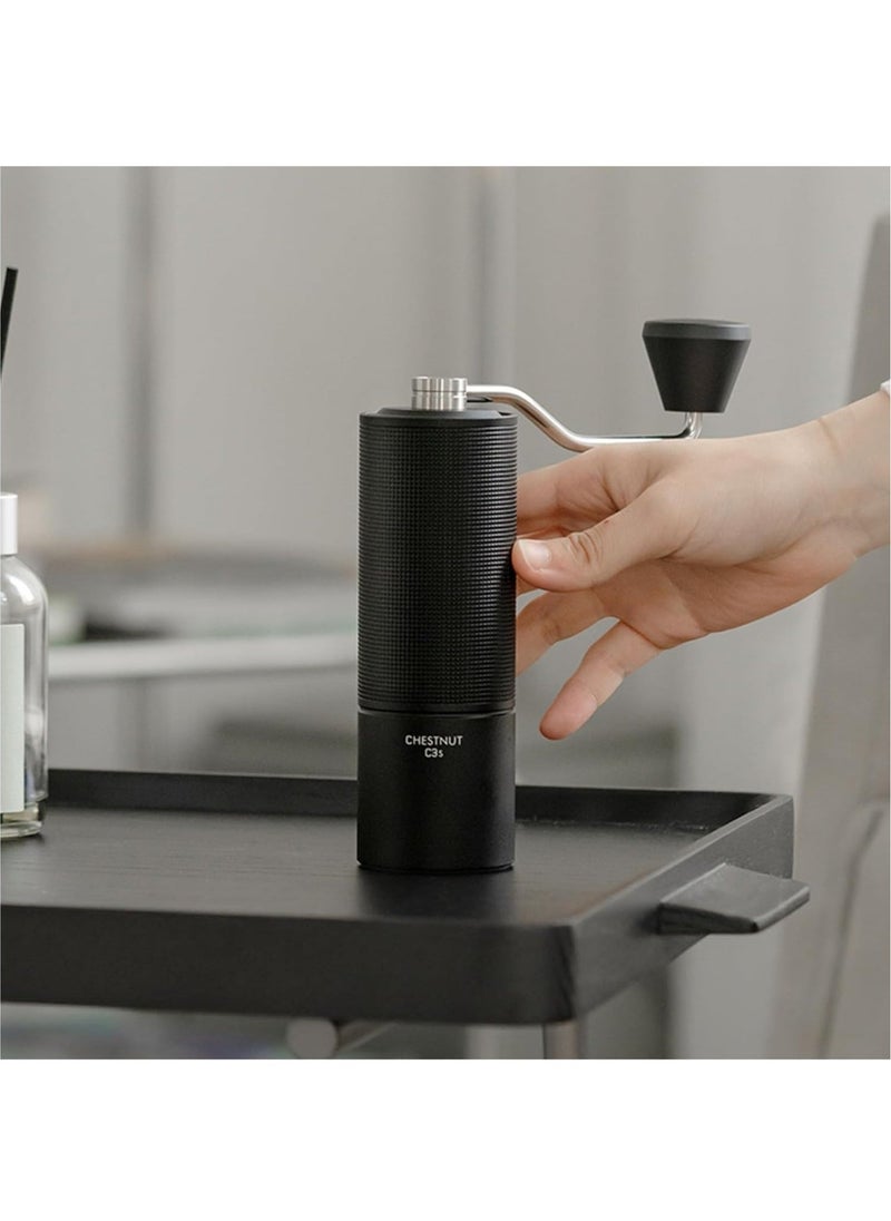 TIMEMORE - C3S Manual Coffee Grinder with CNC Stainless Steel Conical Burr Capacity 25g, Internal Adjustable Setting, Double Bearing Positioning for Travel, Camping, Gift Chestnut (Black) - Image 1