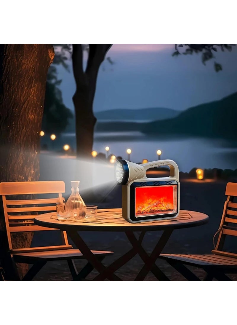 Brikipth Brikipth Rechargeable Work Light Waterproof LED Flashlight USB Solar Charging ABS Material Rechargeable Lithium Battery for Camping Emergency Lighting Outdoor Travel  - Image 2