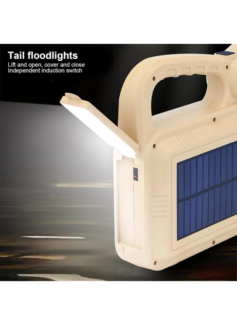 Brikipth Brikipth Rechargeable Work Light Waterproof LED Flashlight USB Solar Charging ABS Material Rechargeable Lithium Battery for Camping Emergency Lighting Outdoor Travel  - Image 4