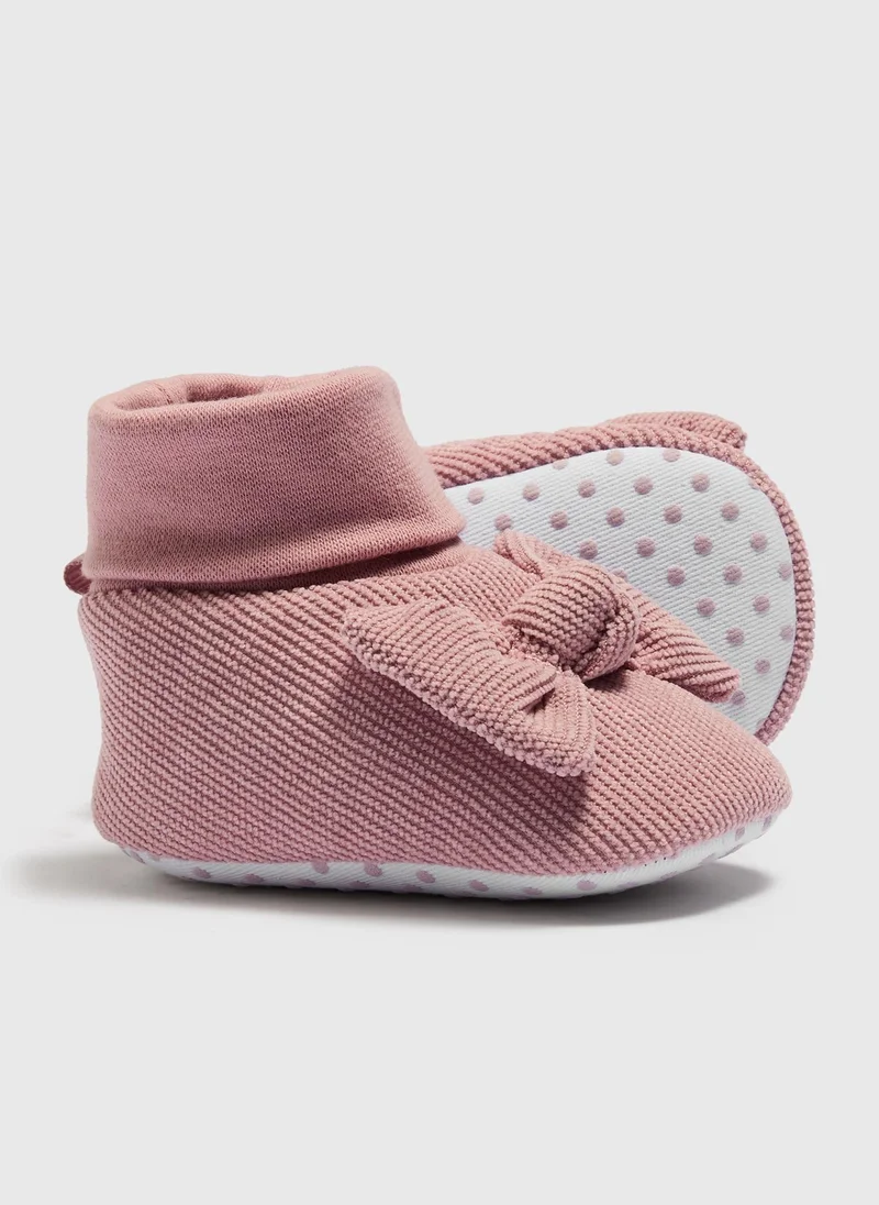 ماتلان Baby Pink Bow Sock Boots