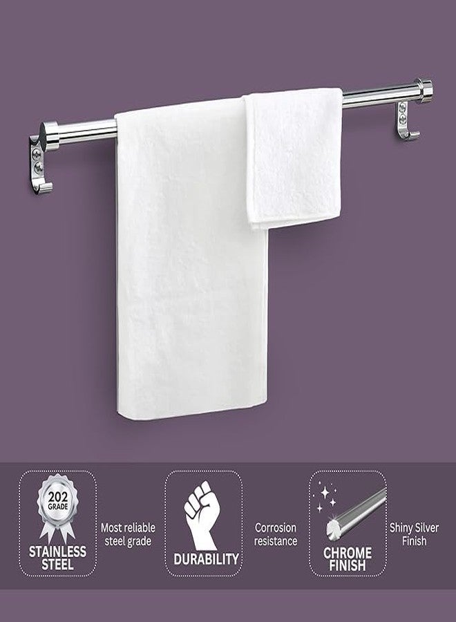 Filox 24 Inch Towel Rod | Stainless Steel Bathroom Towel Rod | Single Rod Wall Mounted Towel Holder | Towel Rack for Bathroom & Kitchen | Heavy Duty Steel Rod - Image 4