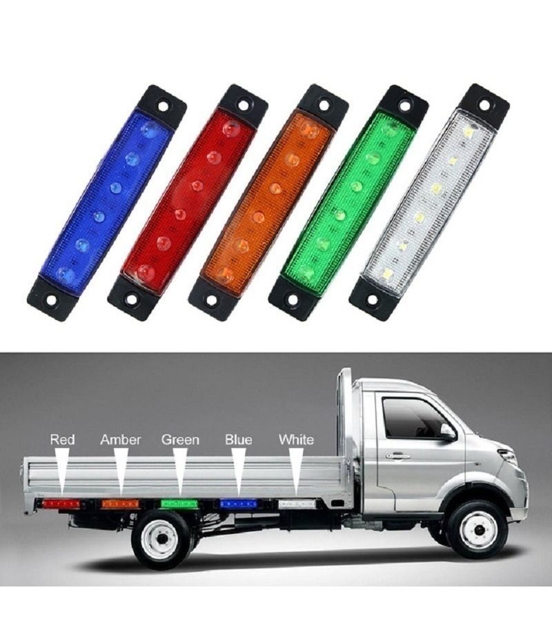 12V 24V 20 قطعة 3.8 بوصة 6 لمبة LED أضواء مؤشر جانبية خلفية أمامية زرقاء للسيارة والشاحنة والمقطورة والحافلة - Image 1