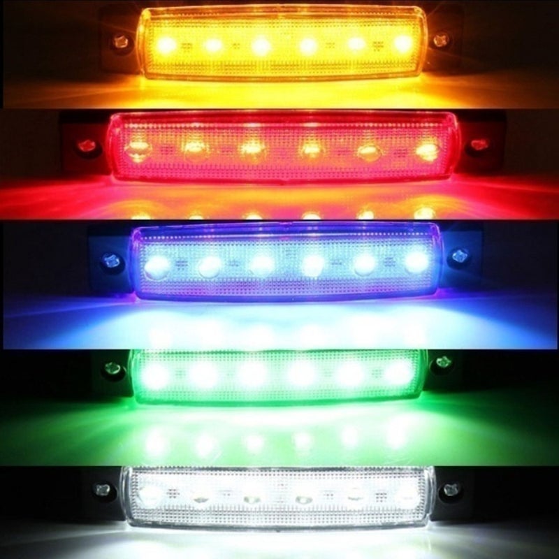 12V 24V 20 قطعة 3.8 بوصة 6 لمبة LED أضواء مؤشر جانبية خلفية أمامية زرقاء للسيارة والشاحنة والمقطورة والحافلة - Image 4
