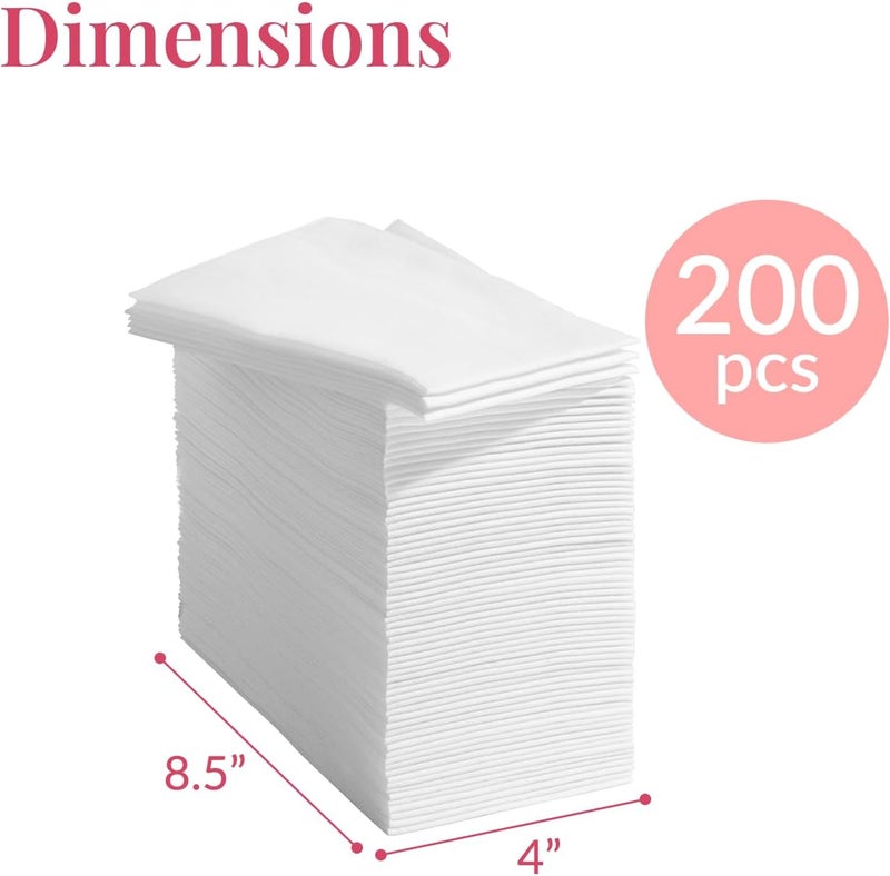 Prestee 200 Disposable Paper Hand Towels That Feel Like Linen Napkins, 2-Ply - Guest Towels, Wedding Paper Napkins, Disposable Napkin for Guest Bathroom, Parties, Dinners, Events (White)​ - Image 3