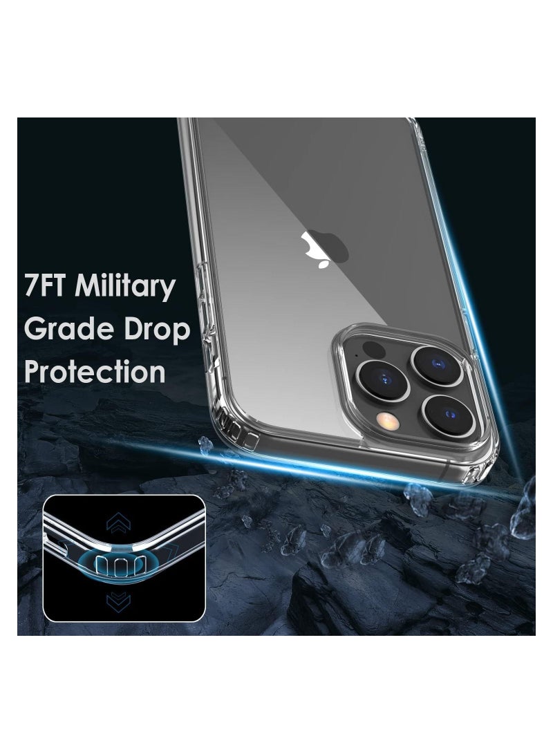 متوافق مع حافظة iPhone 14 Pro 6.1، حافظات شفافة مقاومة للصدمات مع مصدات سيليكون TPU وغطاء مضاد للخدش، شفاف عالي الدقة - Image 3