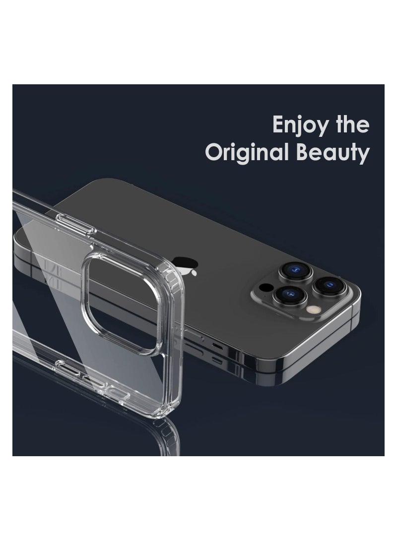 متوافق مع حافظة iPhone 14 Pro 6.1، حافظات شفافة مقاومة للصدمات مع مصدات سيليكون TPU وغطاء مضاد للخدش، شفاف عالي الدقة - Image 2