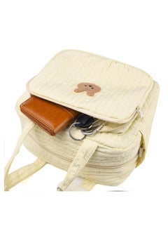 RATSAW Diaper Bag Tote for Baby Girl Mommy Bag Quilted Cotton Baby Diaper Bag Travel Diaper Multifunction Maternity Bag Travel Storage Bag Diaper Tote Bag without Doll  - Image 5