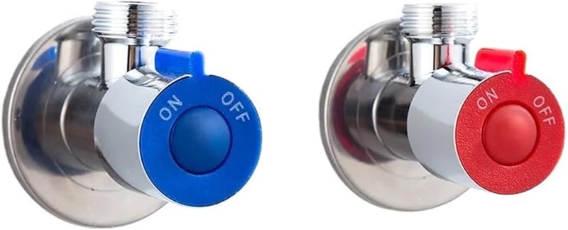 Black Red Stainless Steel Angle Valve Hot Cold Water Heater Faucet G1 2 Threaded Bathroom Accessory - Image 1