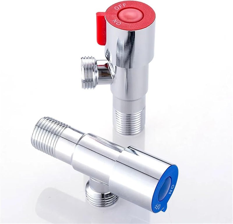 Black Red Stainless Steel Angle Valve Hot Cold Water Heater Faucet G1 2 Threaded Bathroom Accessory - Image 5