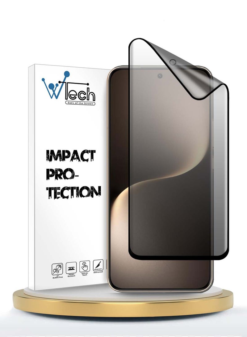 Wtech Honor Magic7 5G 2024 Nano Ceramic Privacy Full Glue Full Cover Matte Flexible Screen Protector - Clear/Black - Image 1