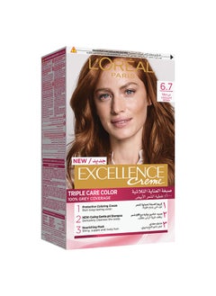 L'OREAL PARIS Excellence Crème Permanent Hair Color 6.7, Chocolate Brown  - Image 1