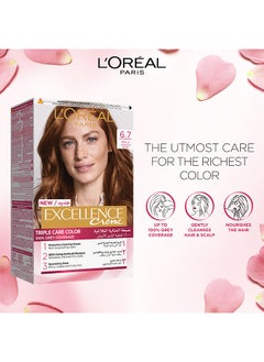 L'OREAL PARIS Excellence Crème Permanent Hair Color 6.7, Chocolate Brown  - Image 3