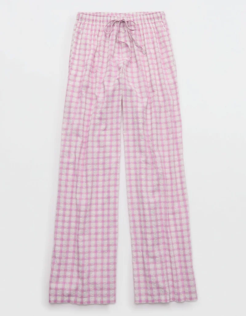 OVERSLEPT by Aerie Seersucker Trouser Pant