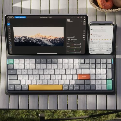 nuphy Air96 V2 Wireless Mechanical Keyboard,100 Keys RGB Backlit Keyboard,Supports Bluetooth 5.1,2.4G and Wired Connection,for PC/Laptop/Windows/Mac -Grey Gateron Aloe Switch - Image 4